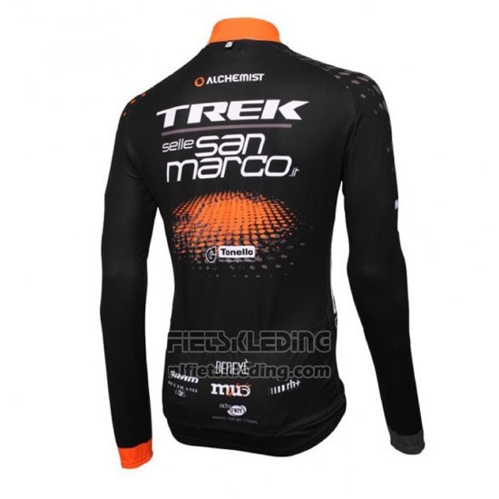 2016 Fietskleding Trek Selle San Marco Zwart en Oranje Lange Mouwen en Koersbroek
